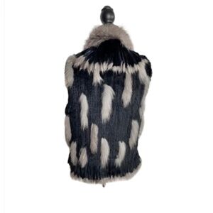 Real genuine knit Fur Trimmed Vest